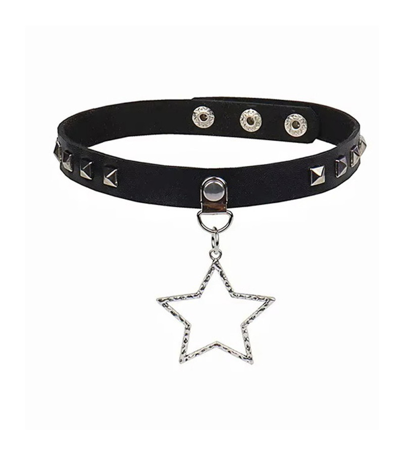 Star Pendent Choker - Freaky Pink Star Pendent Choker - Freaky Pink