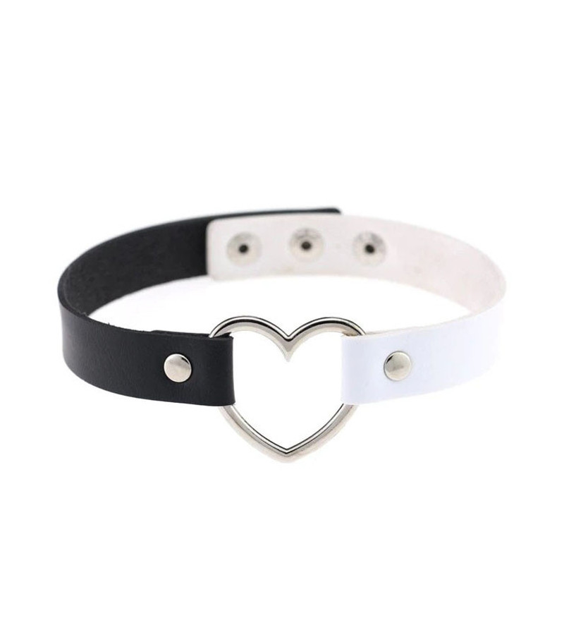 Choker Coeur Noir Blanc Choker Coeur Noir Blanc
