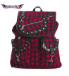 Checkered Red and Black Punk Backpack