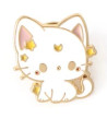 Pins Chat Kawaii Blanc Doré