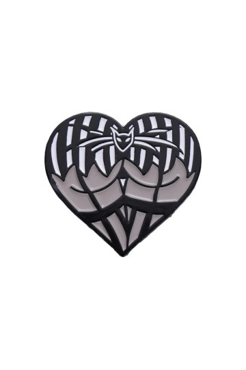 Black And White Striped Sexy Heart Pin