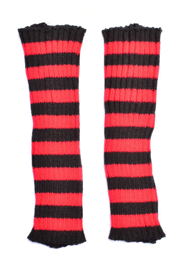 Red And Black Thick Arm Warmers