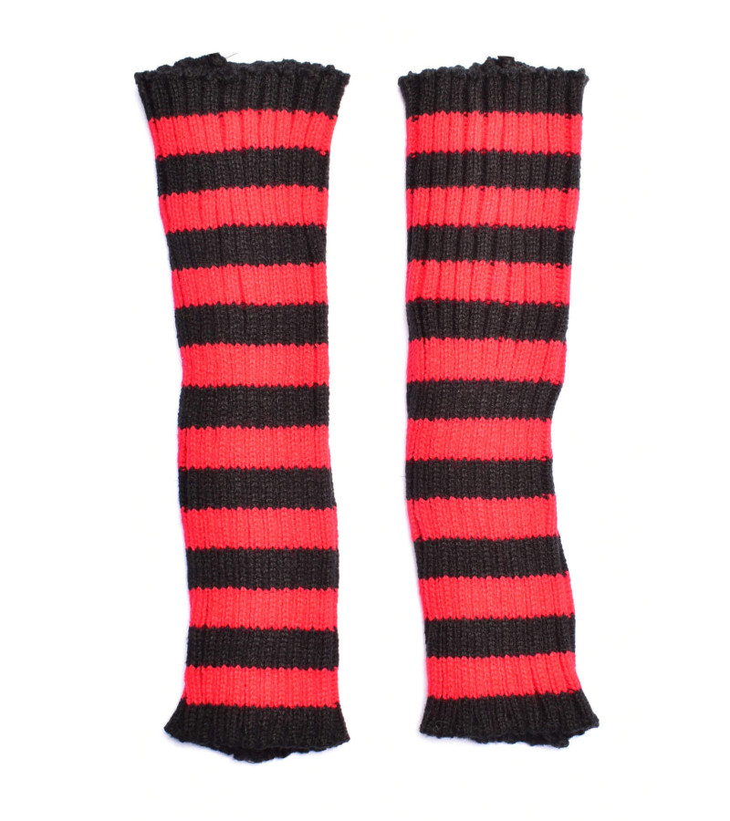 Red And Black Thick Arm Warmers Red And Black Thick Arm Warmers