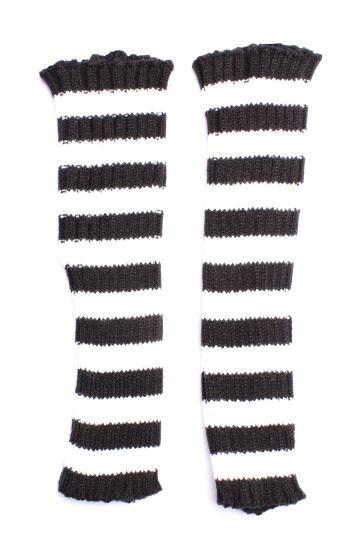 White And Black Thick Arm Warmers