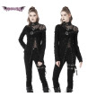 Punk Asymmetric Long Sleeves Top With Shredded Fabric