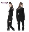 Punk Asymmetric Long Sleeves Top With Shredded Fabric