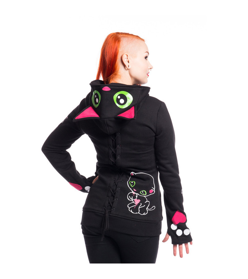 Black Cat Hood With Cat Ears