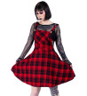 Maeve Pinafore Red Black Check Dress