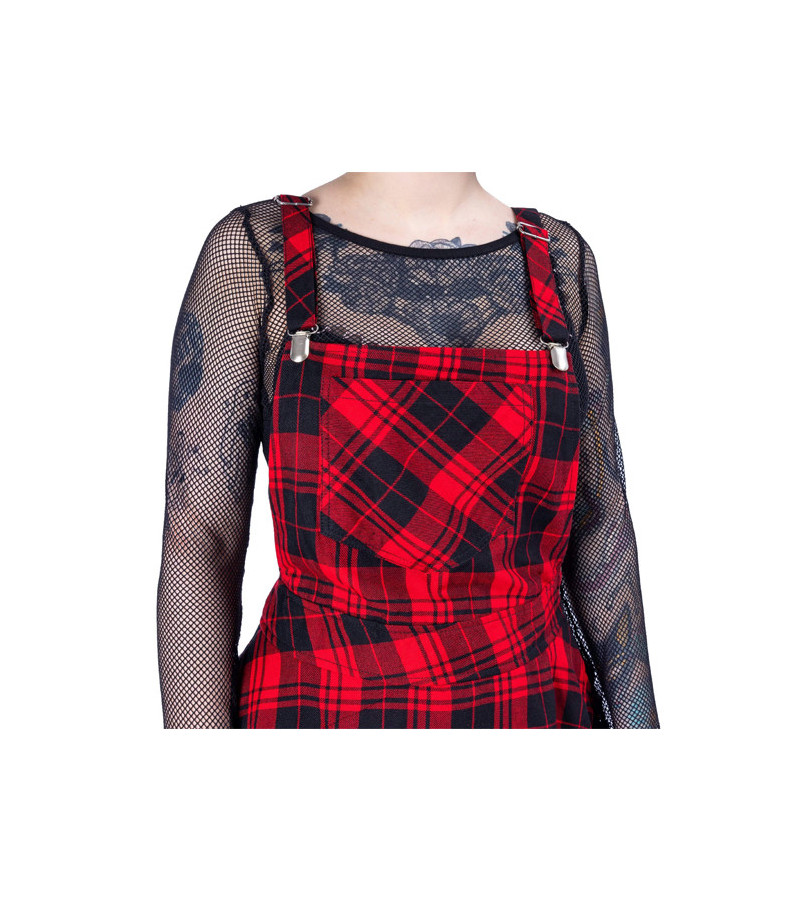Robe Salopette Carreaux Rouges Maeve Pinafore