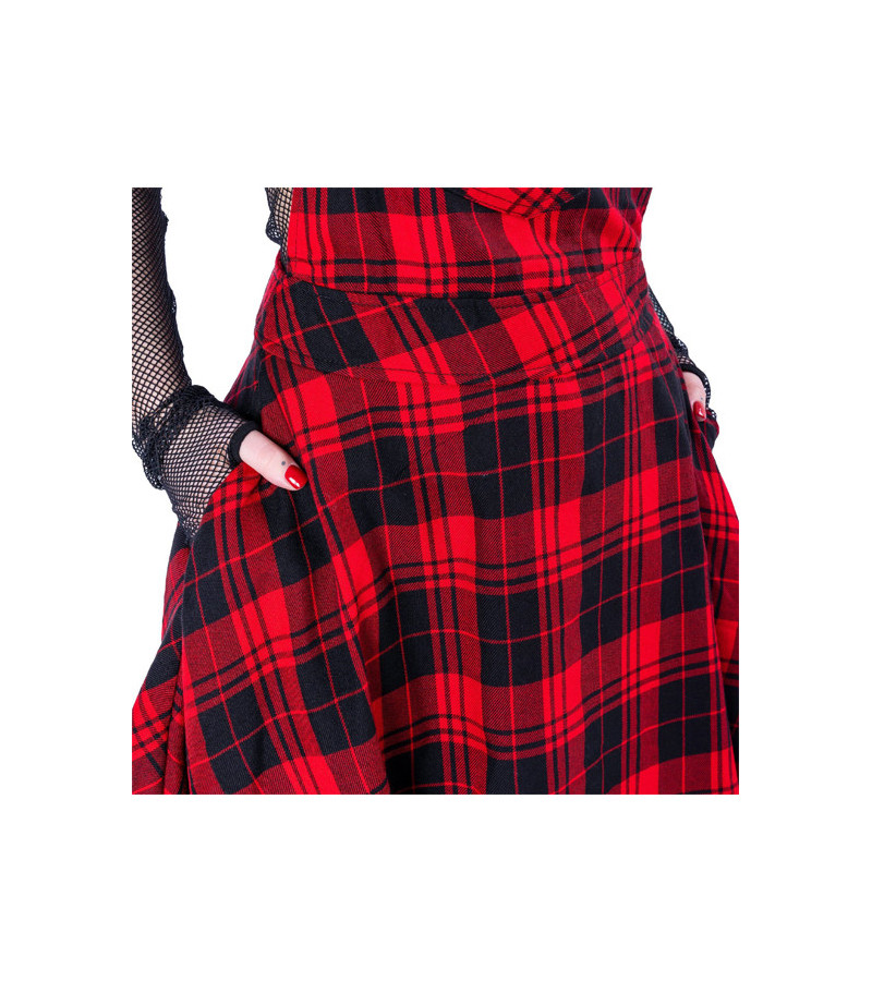 Maeve Pinafore Red Black Check Dress