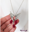 Collier Chauve-Souris Gemmes Rouges