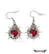 Small Red Sacred Hearts Earrings