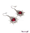 Red Sacred Hearts Earrings Stainless Steel Clasp Freaky Pink