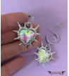 Boucles D'Oreilles Coeurs Irisés Avec piques