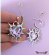 Purple Hearts Earrings With Spikes