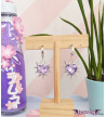 Purple Hearts Earrings With Spikes - Freaky Pink