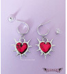 Boucles D'Oreilles Coeurs Rouges Avec Piques