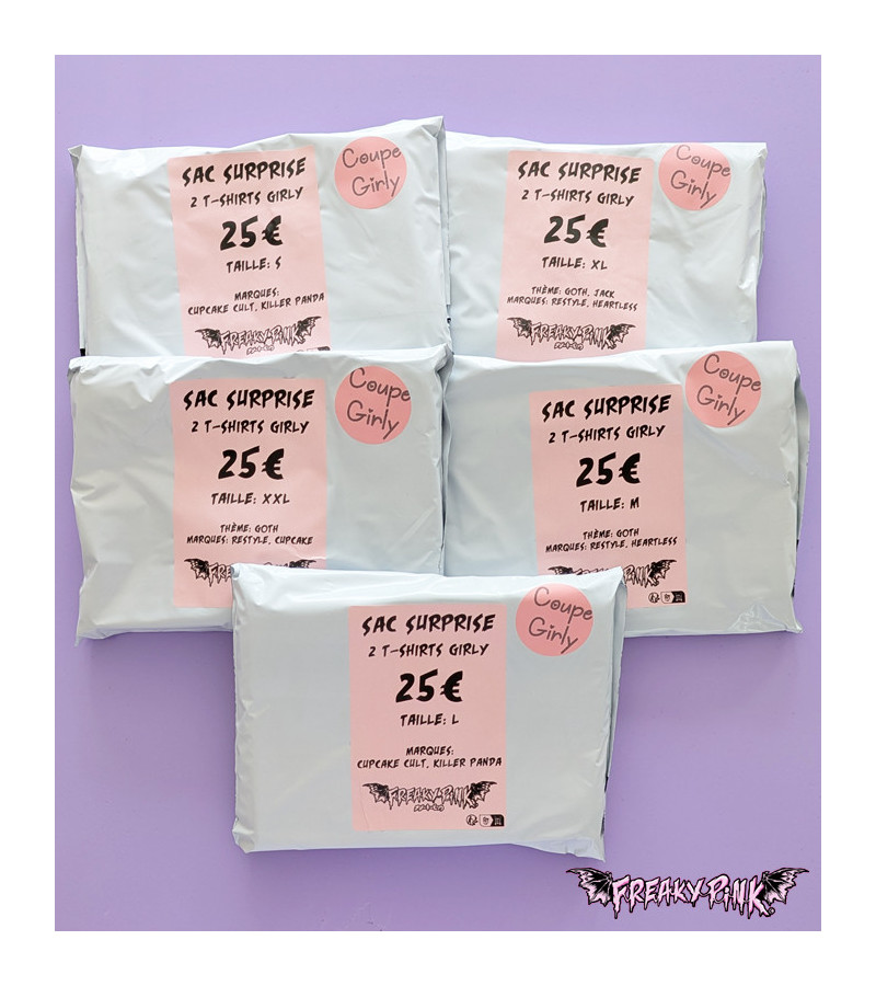 Sac Surprise T-shirts Girly - Thème Goth