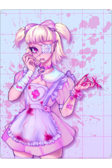 Plaque Métal Fragile Girl Grande