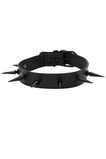Choker Noir A Piques Longs