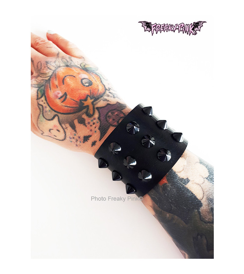 Bracelet Noir Piques Noirs Large