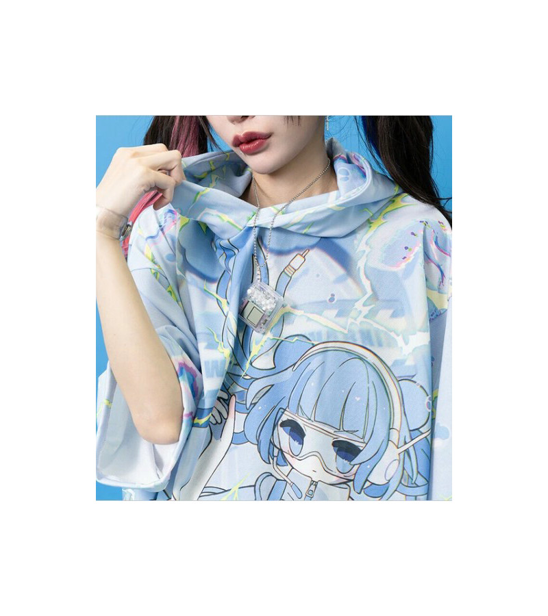 Cyber Jellyfish Short Sleeve Hoodie ACDC RAG - Freaky Pink