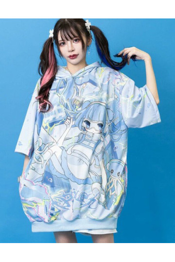 Cyber Jellyfish Short Sleeve Hoodie ACDC RAG