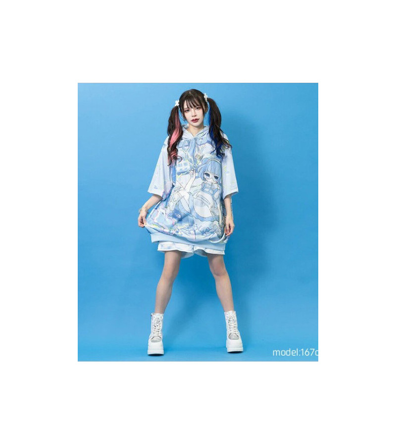 Cyber Jellyfish Short Sleeve Hoodie ACDC RAG - Freaky Pink