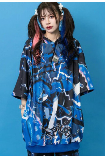 Cyber Octopus Short Sleeve Hoodie ACDC RAG