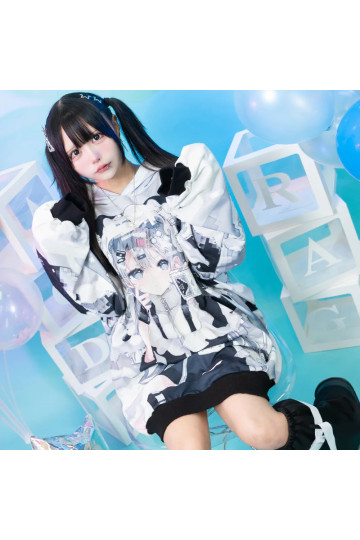 Game Girl Black Hoodie ACDC RAG