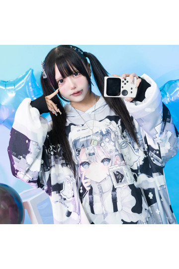 Game Girl Black Hoodie ACDC RAG