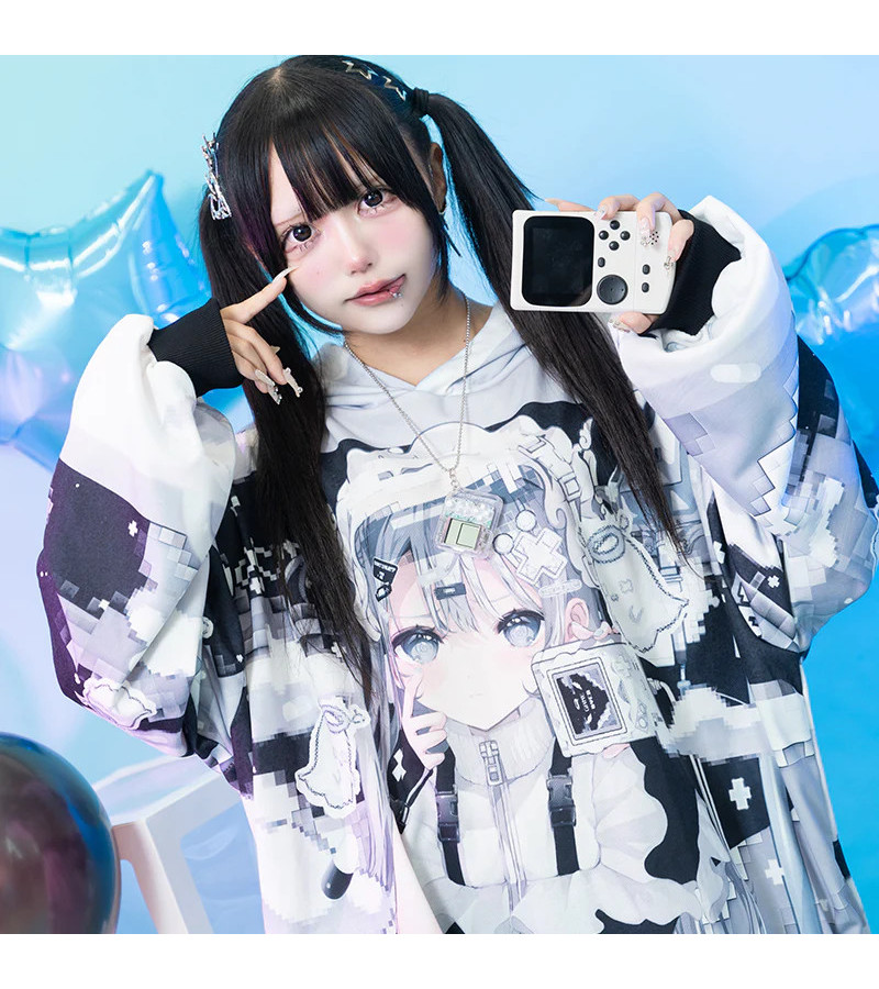 Game Girl Black Hoodie ACDC RAG