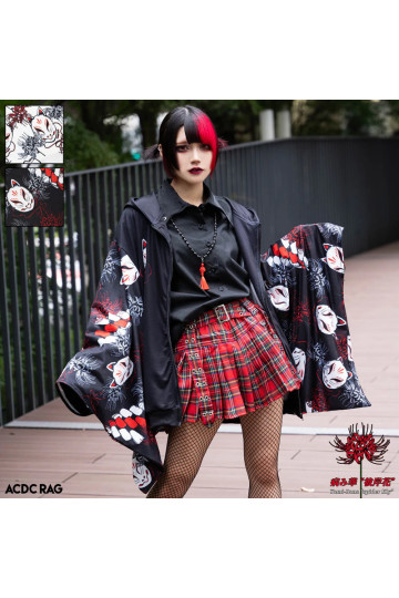 Higanbana Kimono Zip Hoodie Black ACDC RAG