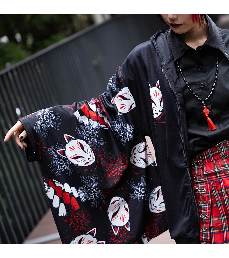 Higanbana Kimono Zip Hoodie Black ACDC RAG