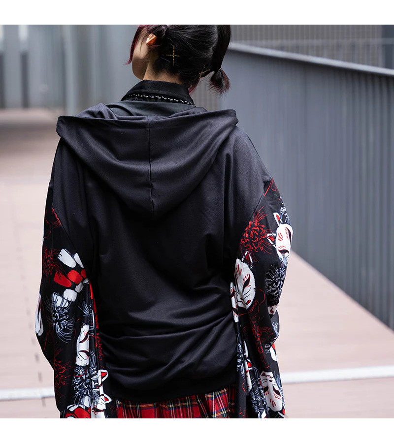 Higanbana Kimono Zip Hoodie Black ACDC RAG
