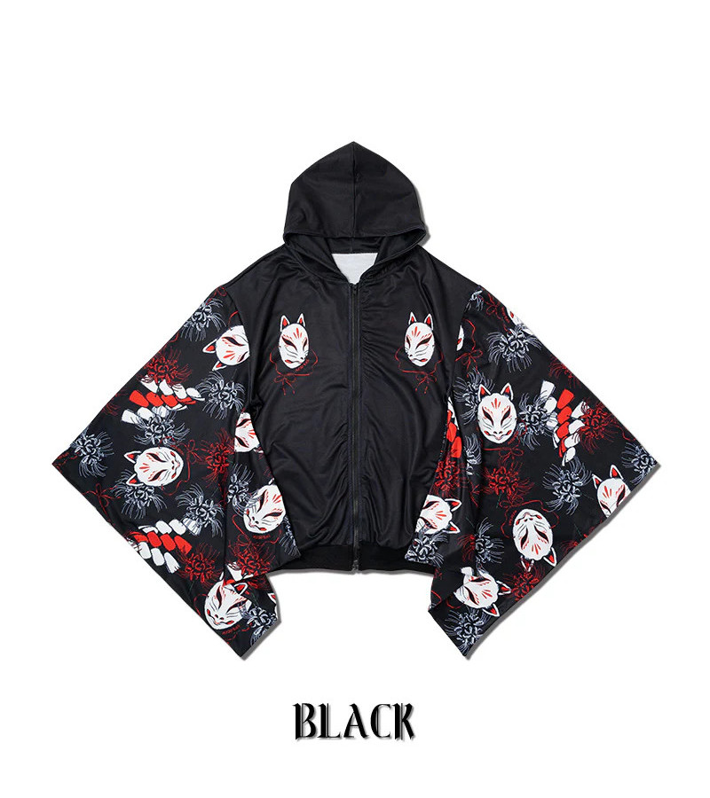 Higanbana Kimono Zip Hoodie Black ACDC RAG