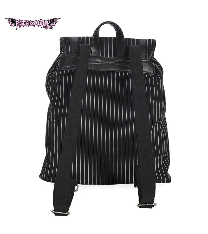 Sac à Dos Noire Fines Rayures Blanches