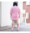 Pastel Pink Gloomy Bear Oversized ACDC RAG Tee