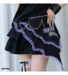 Mini Jupe Short Devil Punk Violette ACDC RAG