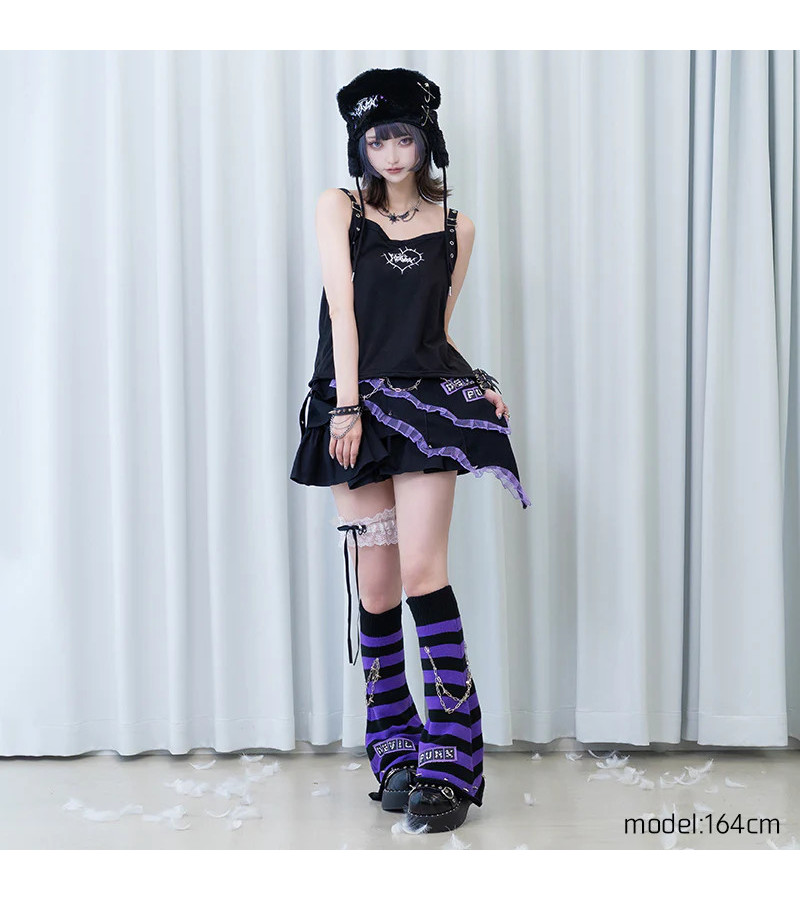 Devil Punk Purple Mini Skirt ACDC RAG