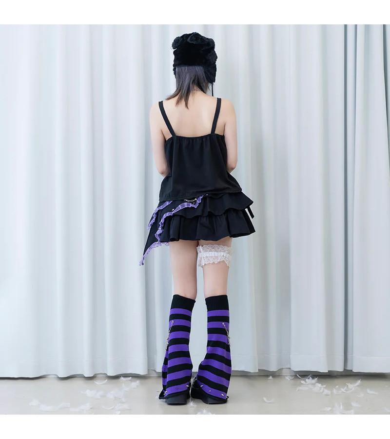 Devil Punk Purple Mini Skirt ACDC RAG