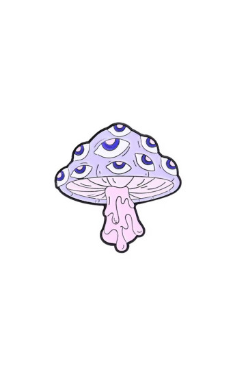 Pins Champignon Yeux Violet