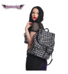 Checkered Black White Grunge Backpack - Freaky Pink