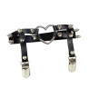 Heart And Spikes Black Garter - Freaky Pink