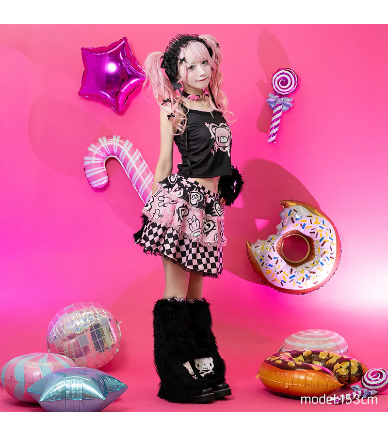 Gloomy Cake Pink Mini Skirt ACDC RAG