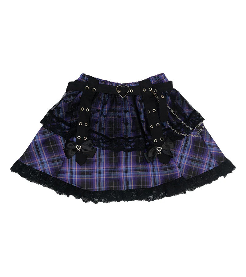 Mini Jupe Short Love Punk Violette ACDC RAG