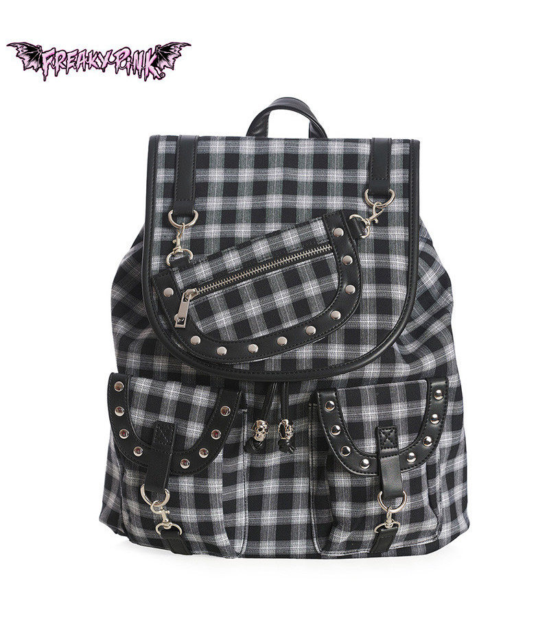 Checkered Black and White Grunge Backpack