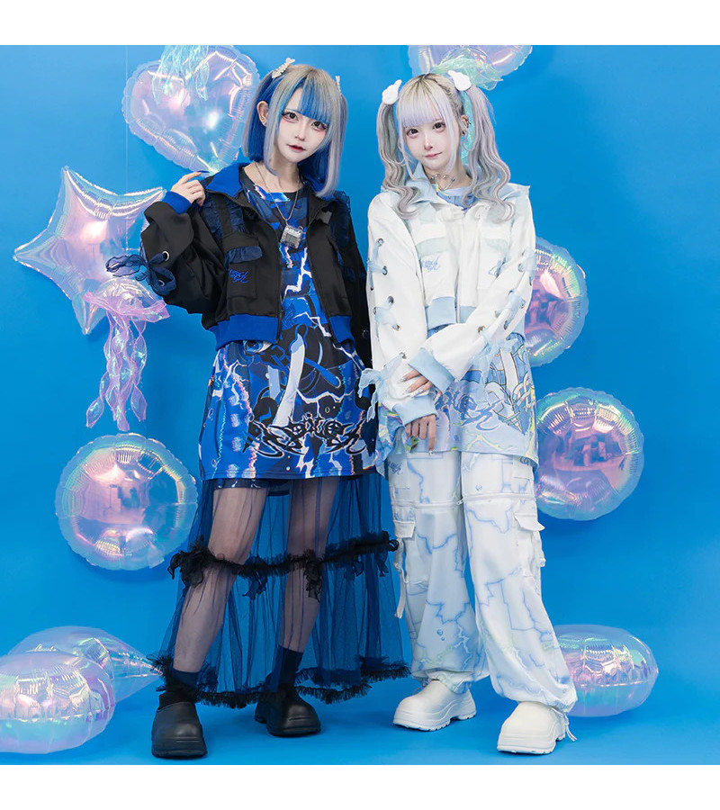 Veste Courte Bleue Cyber Octopus ACDC RAG