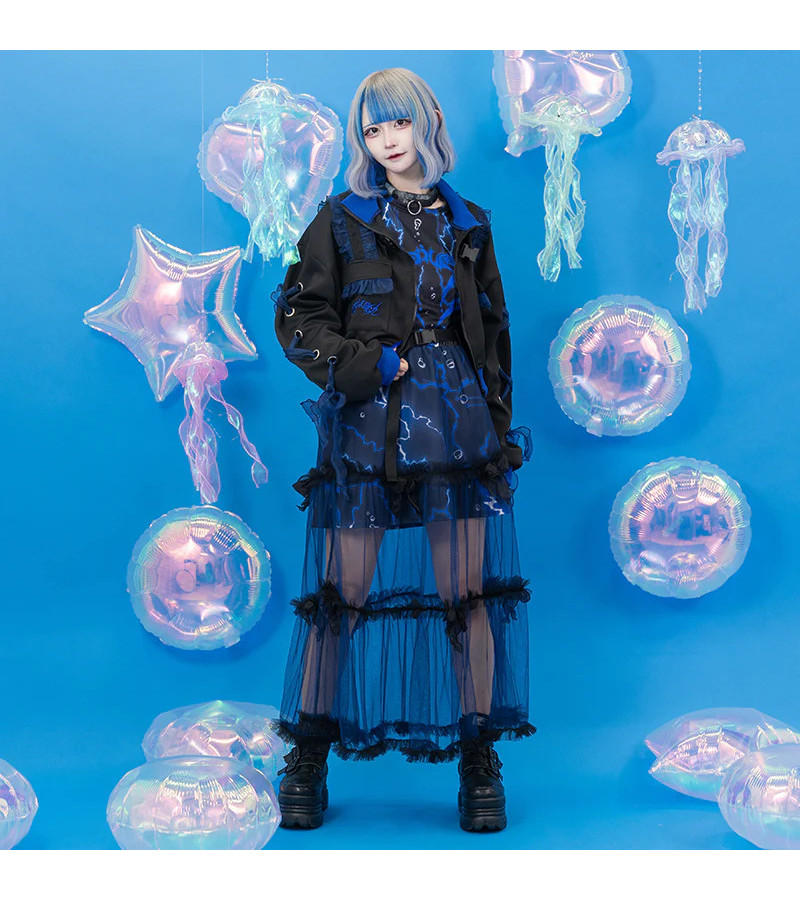 Veste Courte Bleue Cyber Octopus ACDC RAG