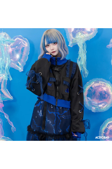 Veste Courte Bleue Cyber Octopus ACDC RAG